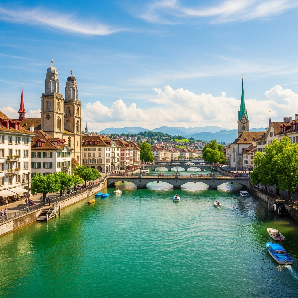 Paysage urbain de Zurich avec architecture moderne