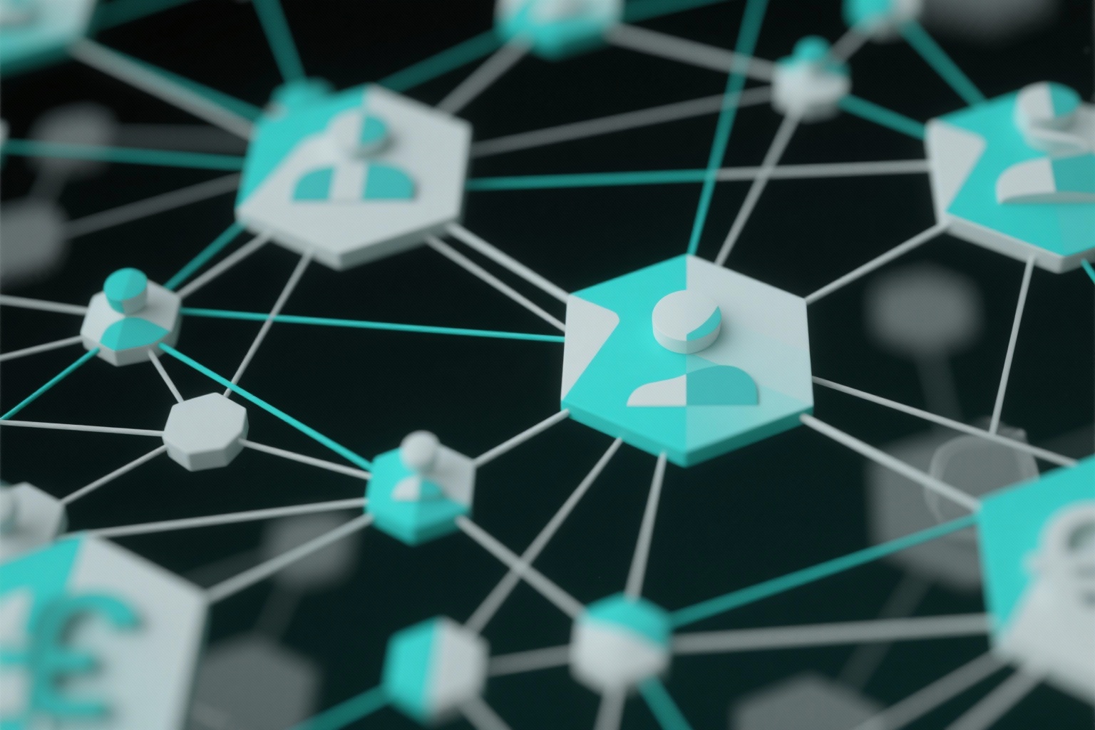 Réseau IA abstrait représentant la clarification des décisions quotidiennes